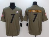 Nike Pittsburgh Steelers #7 Ben Roethlisberger green USA flag Color Rush Limited Jersey