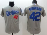 2016 Los Angeles Dodgers 42 Jackie Robinson gray elite mlb baseball jersey