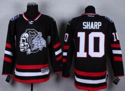 Chicago Blackhawks Patrick Sharp #10 black ice hockey jersey(1)