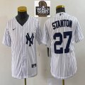 Youth Nike New York Yankees #27 Giancarlo Stanton white majestic baseball Jersey