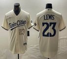 Nike Minnesota Twins #23 Royce Lewis beige majestic baseball jerseys-BD 01