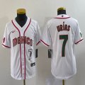 Youth 2023 World Cup Mexico #7 Julio Urias white majestic baseball jerseys 02