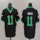 Philadelphia Eagles 11# A.J. Brown black green Nike Vapor F.U.S.E. Limited Jersey