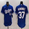 Nike Los Angeles Dodgers #37 Enrique Hernandez blue Flexbase Authentic Collection Jersey-BD 02