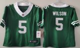 Women New York Jets 5# Garrett Wilson green Nike Vapor F.U.S.E. Limited Jersey