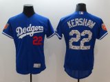 Los Angeles Dodgers #22 Clayton Kershaw blue Flexbase Authentic Collection Jersey-BD