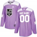 Custom Los Angeles Kings NHL Authentic Purple Fights Cancer Practice jersey