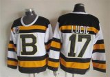 Boston Bruins Milan Lucic 17# white black throwback 75th hockey jersey