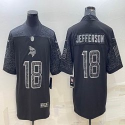 Nike Dallas Vikings #18 Justin Jefferson black Color Rush Limited Jersey Reflective version