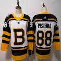 Youth Adidas Boston Bruins #88 David Pastrnak White black hockey jersey