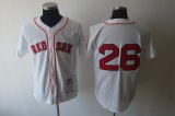 boston red sox #26 m&n white mlb jerseys