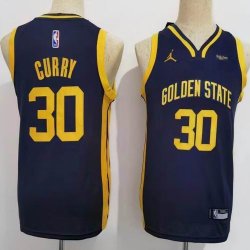 Youth jordan logo Golden State Warriors #30 Stephen Curry dark blue nba jerseys