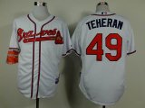 Atlanta Braves #49 Julio Teheran white throwback MLB Jerseys