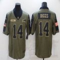 Nike Buffalo Bills #14 Stefon Diggs green 2021 Salute to Service Limited Jersey