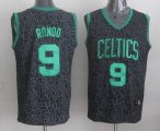 Boston Celtics 9# Rajon Rondo black Leopard color NBA Jerseys