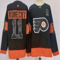 Adidas Philadelphia Flyers #11 Travis Konecny black orange hockey jersey-PD