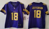 Women Minnesota Vikings #18 Justin Jefferson Nike purple Alternate Vapor F.U.S.E. Limited Jersey 01