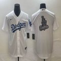 Nike Los Angeles Dodgers blank white majesitc baseball MLB jersey big logo-BD 05