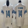 Nike Detroit Lions #14 Amon Ra St Brown white Color Rush Limited Jersey 03