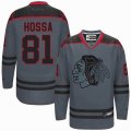 Reebok Chicago Blackhawks Marian Hossa Cross Check Premier Fashion Jersey - Charcoa