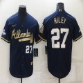 Nike Atlanta Braves #27 Austin Riley blue gold majestic baseball Jerseys