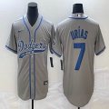 Nike Los Angeles Dodgers #7 Julio Urias gray majestic baseball Jerseys Joint name -BD 01