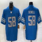 Detroit Lions #58 Penei Sewell blue Nike Vapor F.U.S.E. Limited Jersey 03