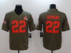 Nike Cleveland Browns #22 Jabrill Peppers green USA flag Color Rush Limited Jersey