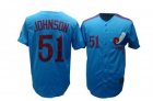 MLB Montreal Expos 51 JOHNSON Blue Jerseys