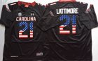 South Carolina Gamecock #21 Lattimore black usa flag college football jersey