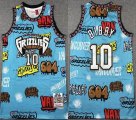 Vancouver Grizzlies #10 Mike Bibby skyblue nba Jersey-XD