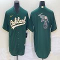 Nike Oakland Athletics blank green majestic baseball jersey big logo 01