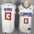 Los Angeles Clippers #13 Paul George white nike NBA jersey with Sponsor patch-YL