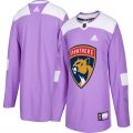 Custom Florida Panthers NHL Authentic Purple Fights Cancer Practice jersey