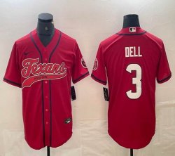 Nike Houston Texans # 3 Tank Dell red baseball jerseys Joint name-BD