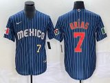 2023 World Cup Mexico #7 Julio Urias blue majestic baseball jerseys 18