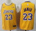 Youth Nike Los Angeles Lakers 23 LeBron James yellow NBA jersey-S8