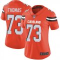 Women Browns #73 Toe Thomas orange Nike Color Rush Limited Jerseys