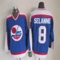 Winnipeg Jets Teemu Selanne #8 blue NHL hockey Jerseys