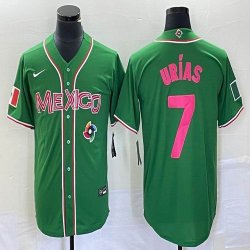 2023 World Cup Mexico #7 Julio Urias green majestic baseball jerseys 224