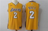 Nike NBA Lonzo Ball #2 Los Angeles Lakers yellow nba basketball Jerseys