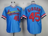 St Louis Cardinals GIBSON 45 throwback blue mlb jersey