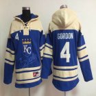 kansas city royals Alex Gordon 4# blue mlb baseball Hooded Sweatshirt