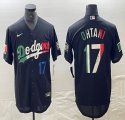 Los Angeles Dodgers #17 Shohei Ohtani Nike black red white majestic baseball Jersey-BD 03