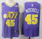 Nike Utah Jazz #45 Donovan Mitchell purple nba Jersey-S8