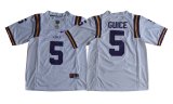 LSU Tigers College Football #5 Derrius Guice white ncaa jersey