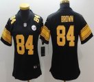 Women Pittsburgh Steelers #84 Antonio Brown Nike black Color Rush Limited Jersey