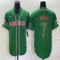 2023 World Cup Mexico #7 Julio Urias green red majestic baseball jerseys 183