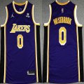 Nike Los Angeles Lakers #0 Russell Westbrook purple NBA basketball Jersey 75th-XD