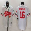 Nike San Francisco 49ers #16 Joe Montana white baseball jerseys Joint name-BD 02